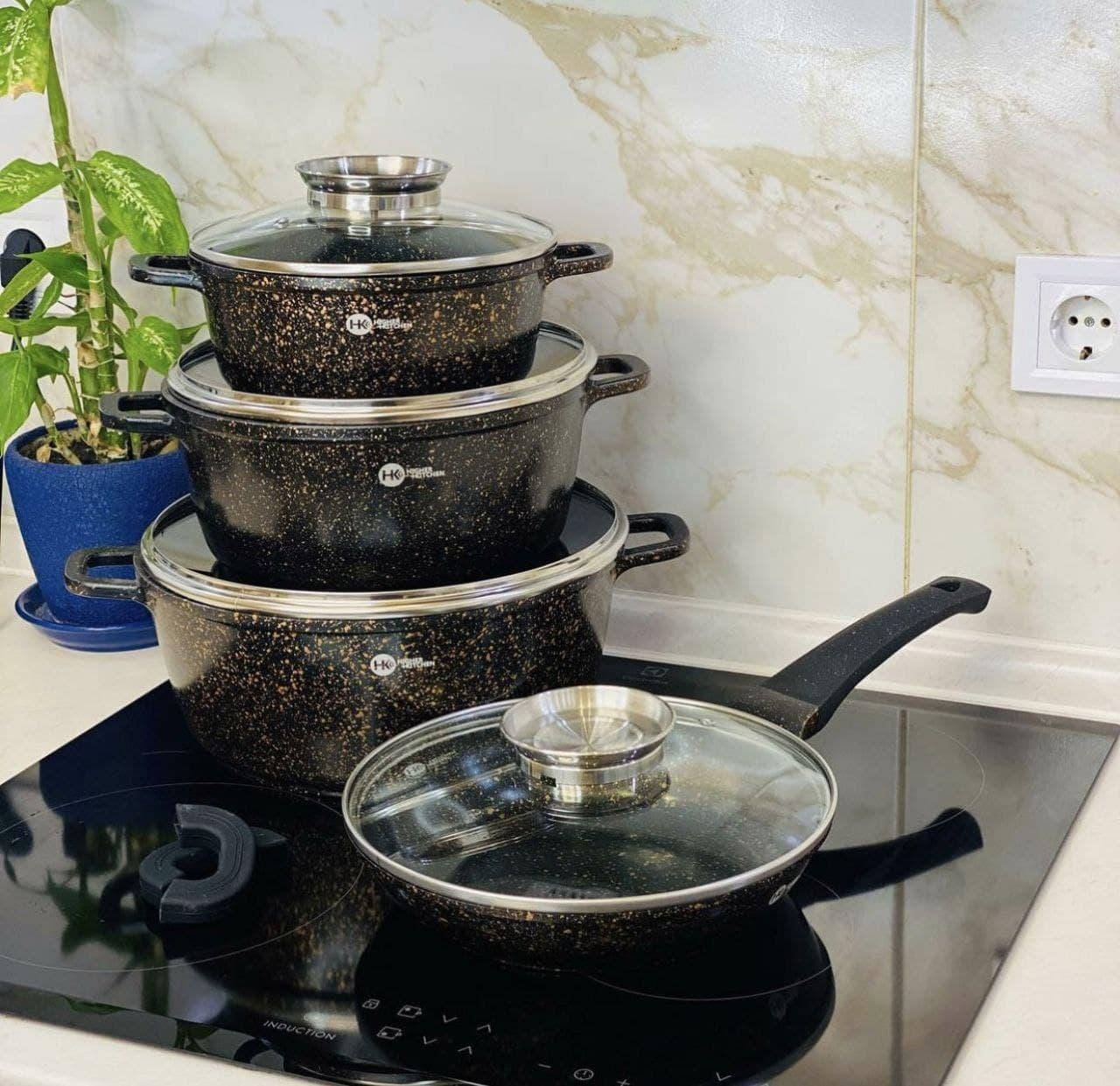 

Наборы кухонной посуды Higher Kitchen HK-310 с антипригарным, Коричневый