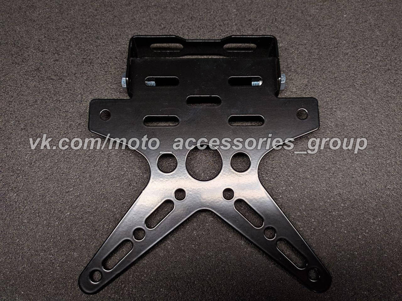 

Рамка для номера мотоцикла (усиленная стальная), регулируемый угол наклона, Черный