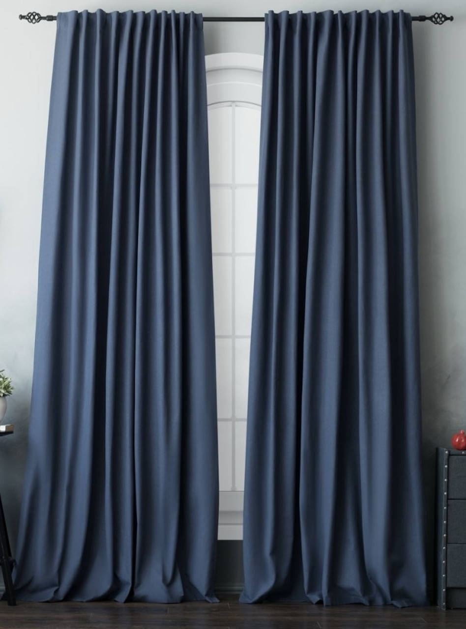 

Штора на хлопковой основе Синий