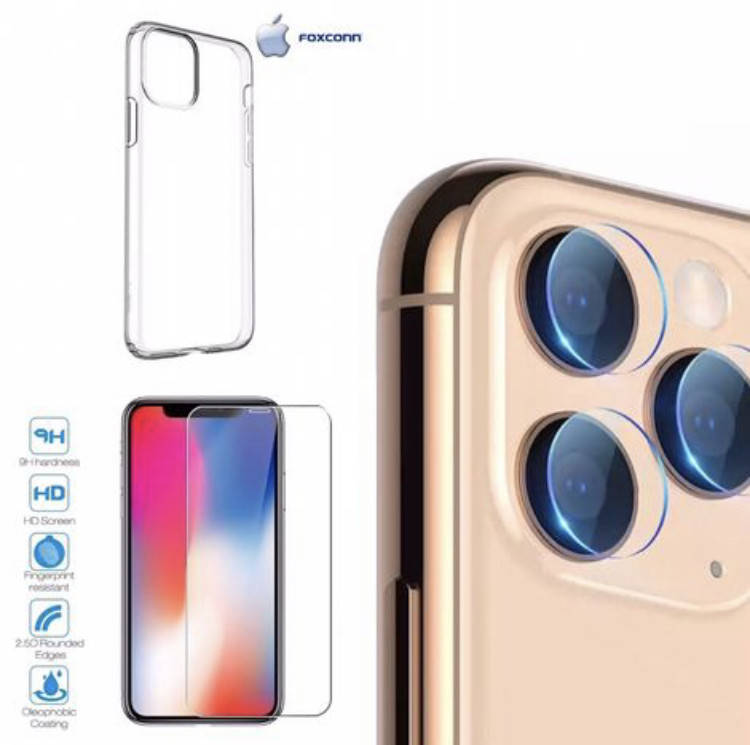 

Комплект защитное стекло чехол айфон Iphone 11 , 11 Pro, 11 Pro Max, Прозрачный