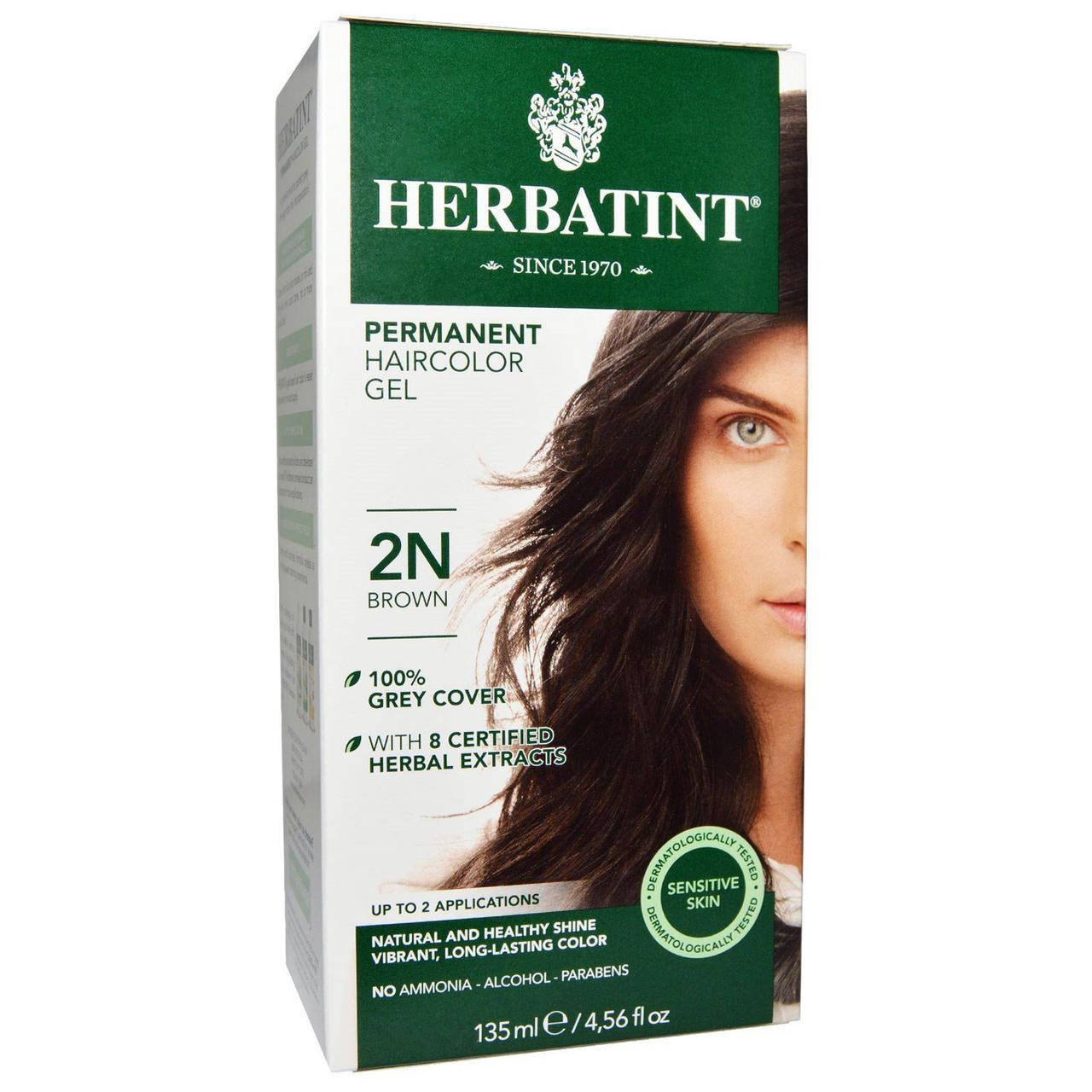 

Herbatint, Перманентная гель-краска для волос, 2N, коричневый, 135 мл, официальный сайт, HVN-00101