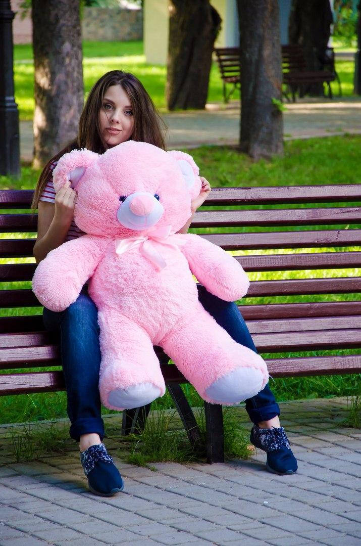 

Мягкая игрушка Подарок плюшевый мишка, Плюшевый медведь Томми 100 см Розовый