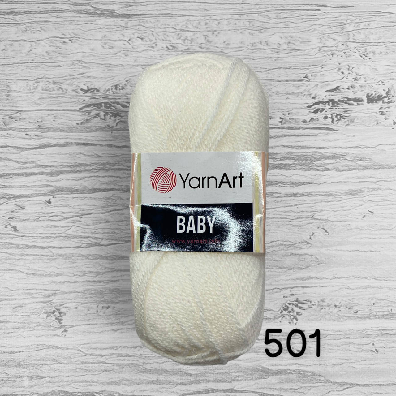 

Акрилова пряжа YarnArt Baby / ЯрнАрт бебі 501, білий, Белый