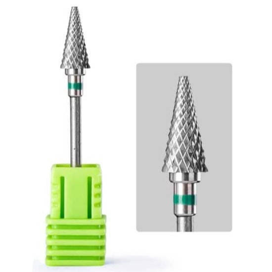 

Фреза для маникюра твердосплавная "конус" "елочка" - зеленая