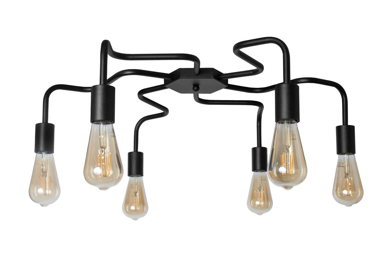 

Люстра лофт MSK Electric Laminari потолочная на шесть ламп NL 17503-6 BK
