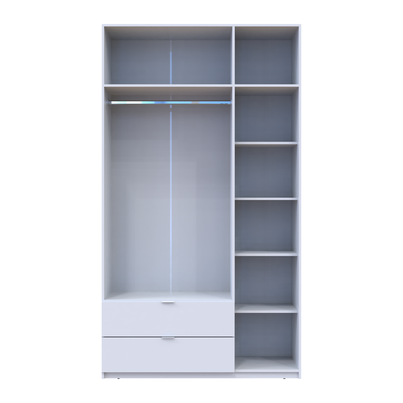 Розпашна Шафа для одягу Doros Лукас Білий 3ДСП 135х50х240 (80737800) 5