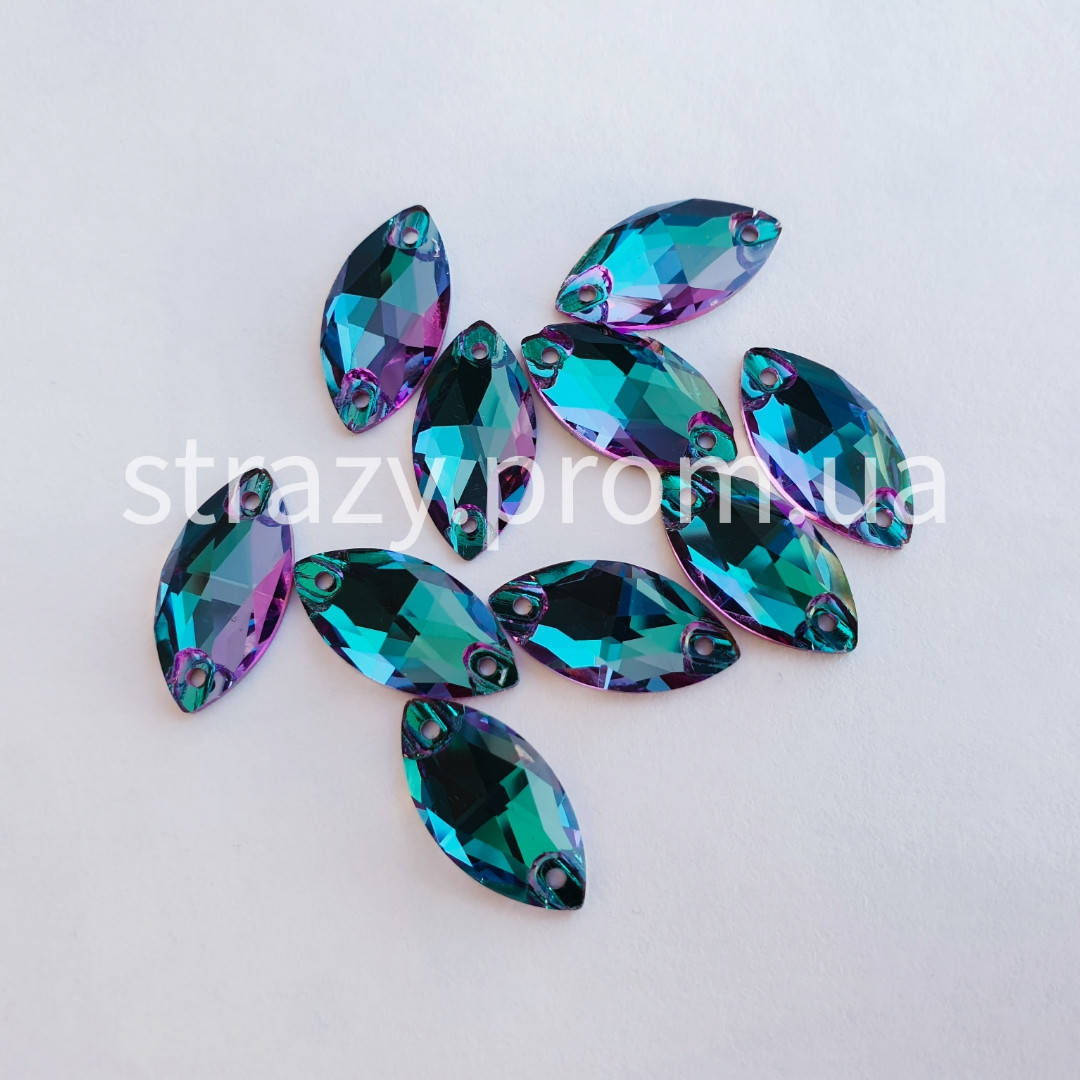 

Стразы пришивные LUX Маркиз 9*18мм. Emerald