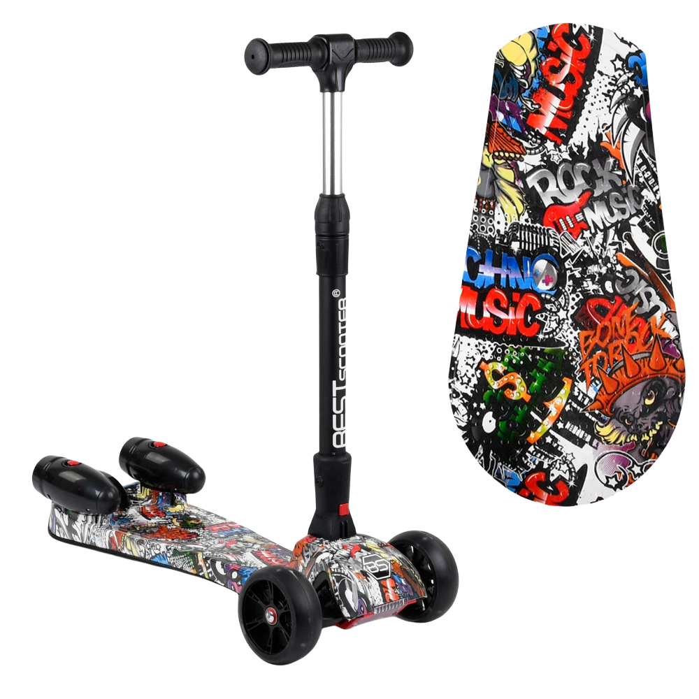 

Складной трехколесный Самокат с турбиной дымом и музыкой Best Scooter MAXI Серый