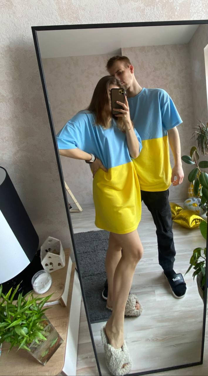 

Патриотическая футболка оверсайз унисекс «Флаг Украины», Разные цвета