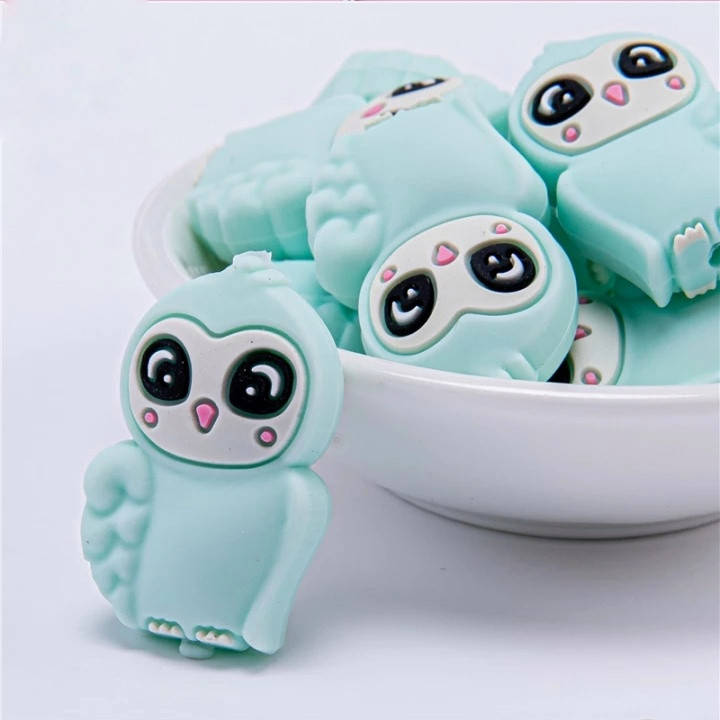 

Совушка бусина силиконовая Мятный