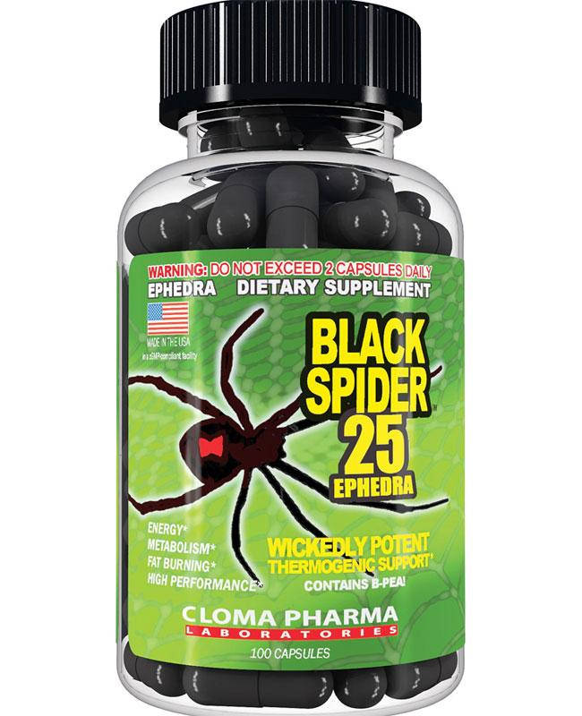 

Cloma Pharma, Жиросжигатель Black Spider 25 Ephedra, 100 капсул