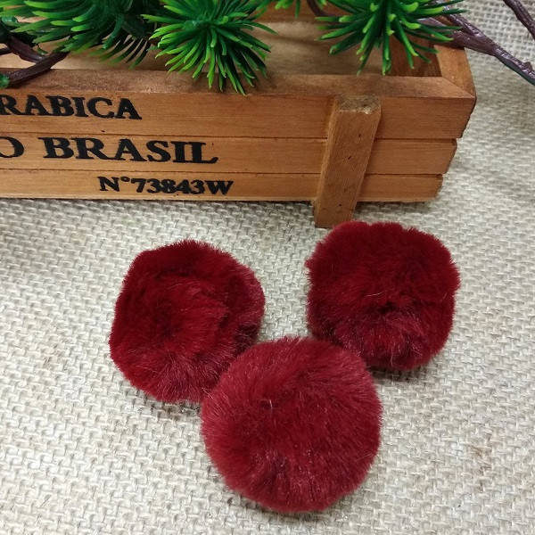 

Помпончик для брелка, 3,5 см , эко-мех, цвет бордовый, 1 шт.