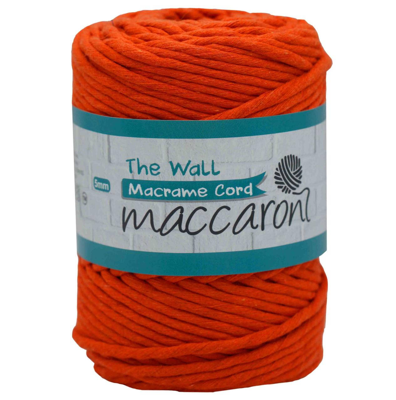 

Эко Хлопковый Шнур Macrame Cord The Wall Maccaroni 5 mm , оранжевый, Малиновый