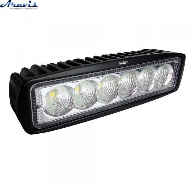 

Дополнительные светодиодные фары LED Лидер 07-18W 18W прямоугольные дальний, Черный