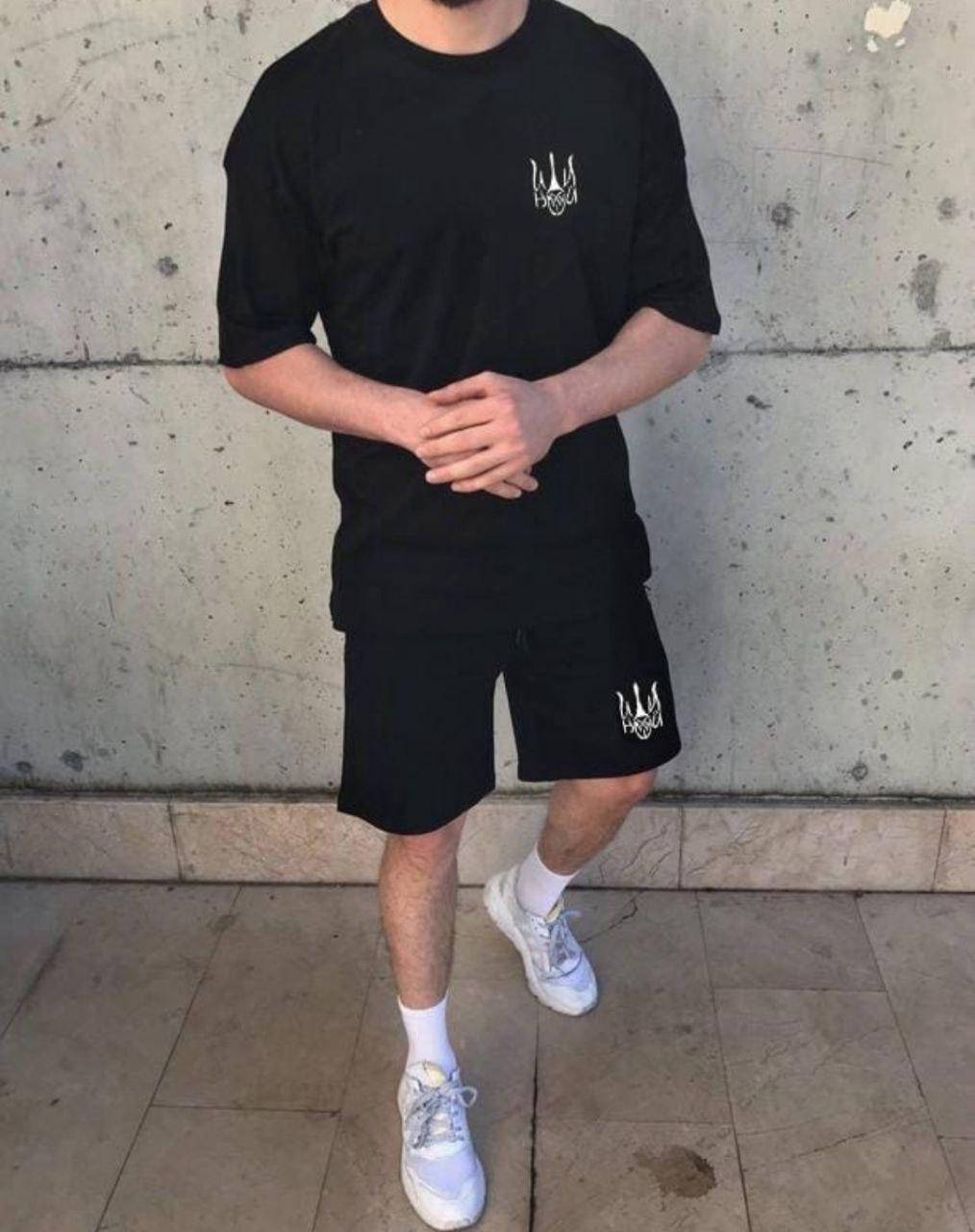 

Мужской спортивный костюм трикотаж Слава Україні M L XL XXL, Черный