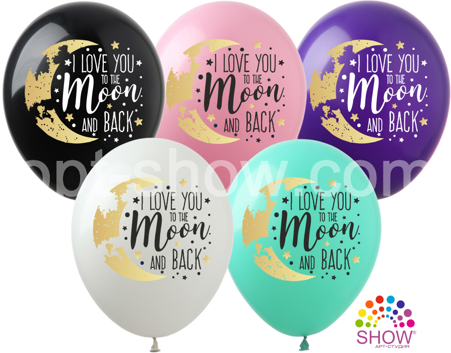 

Воздушные шарики I love you to the Moon and back 12" (30 см) ТМ Show