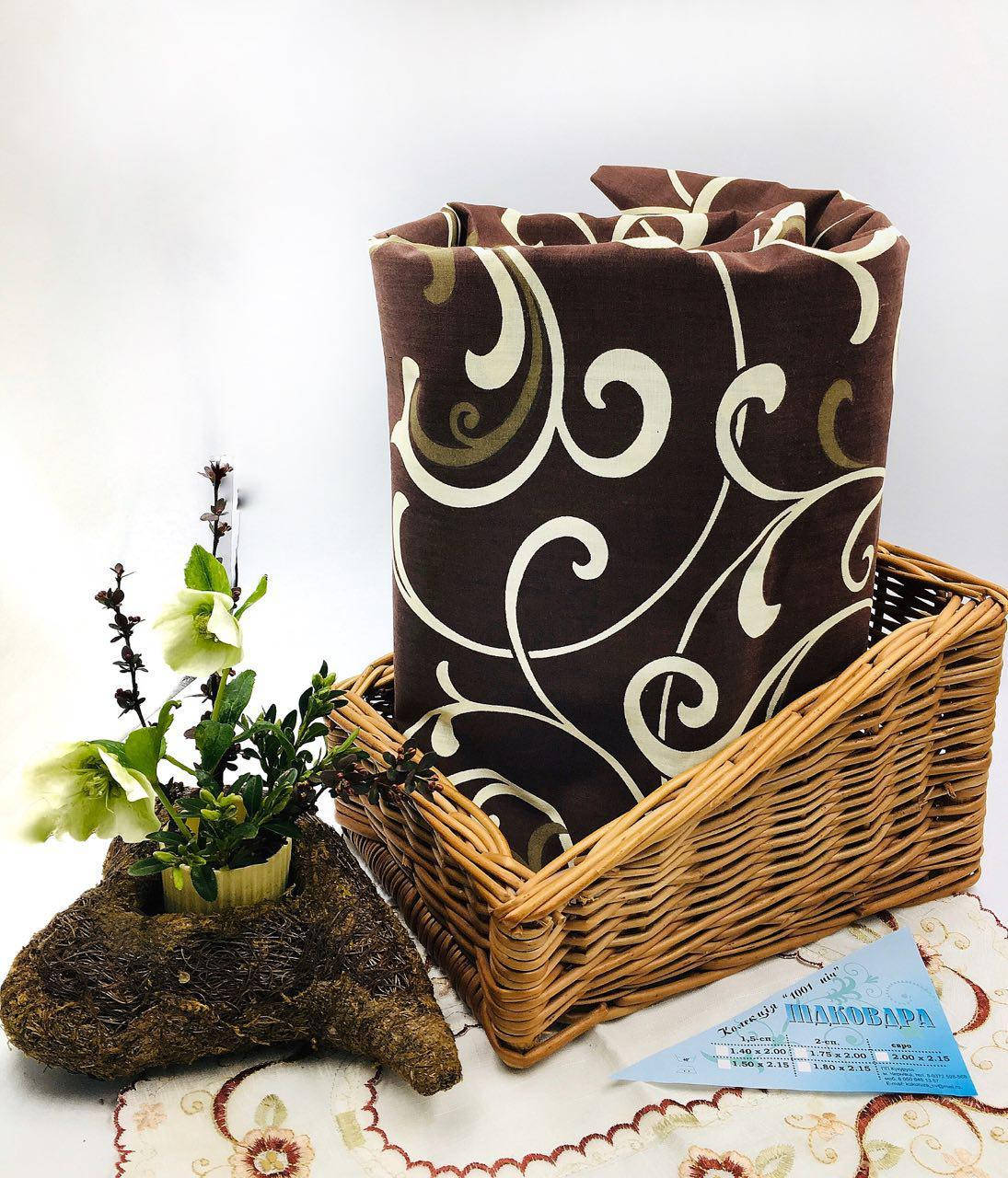 

Пододеяльник  из бязи голд 180х217 "Вензель крупный, Бежевый