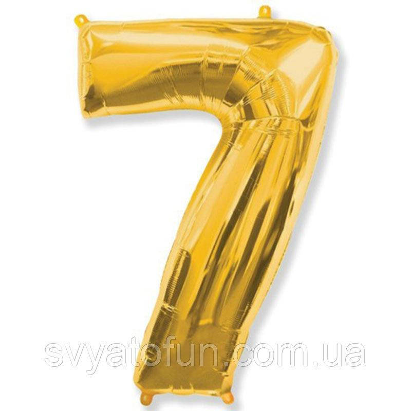 

Фольгированный шар цифра "7" золото 40" FlexMetal