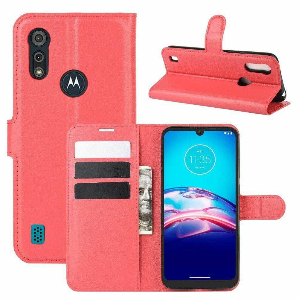 

Чехол-Книжка с карманами для карт для Motorola E6s цвет Красный