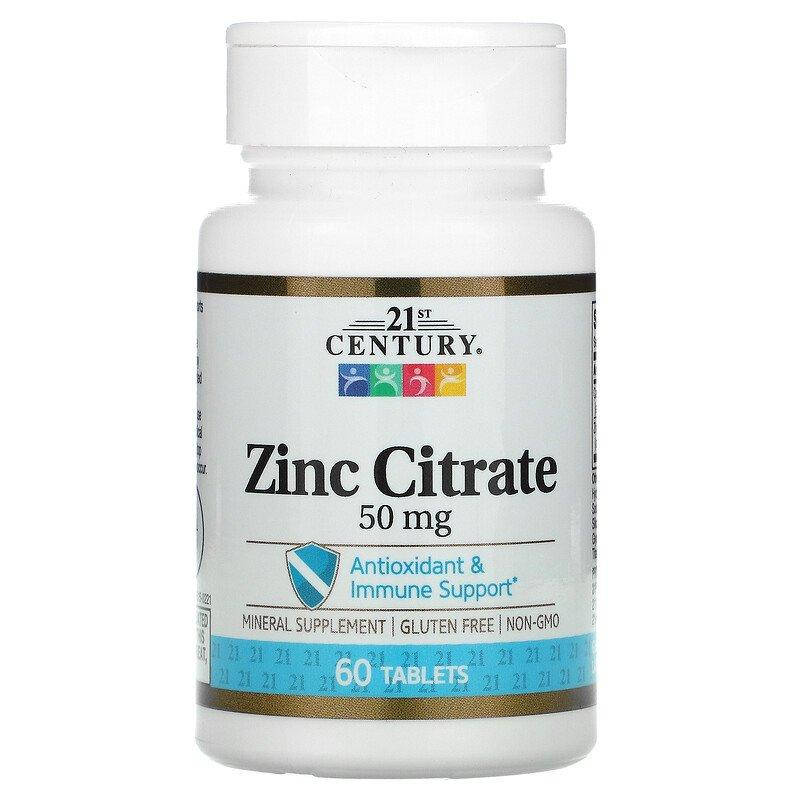 

21st Century Zinc Citrate 50 mg 60 таблеток