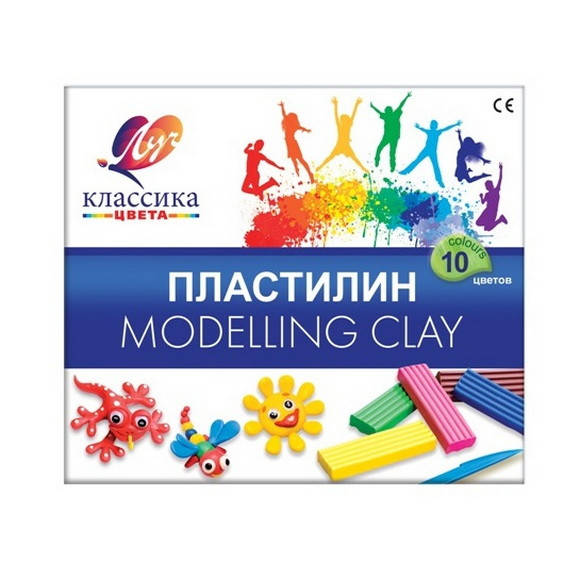 

Пластилин "Луч" серии "Классика", Набор 10 цветов, 200 грамм, Разные цвета