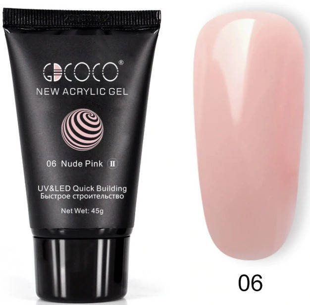 

Акрил-гель GDCOCO №06 UV/LED 45 г, nude pink, Розовый