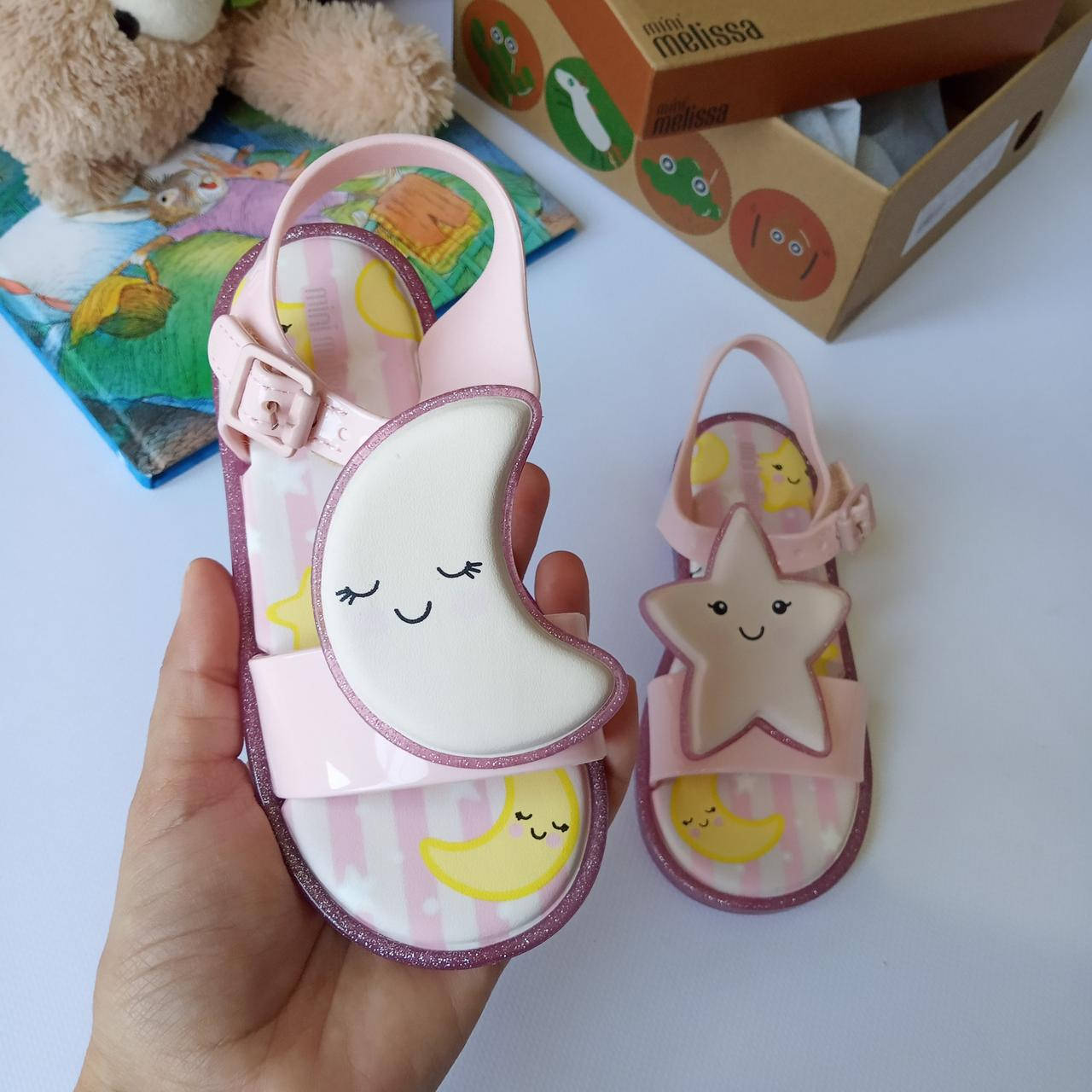 

Детские сандали на девочку мини мелисса Mini Melissa Луна Звездочка Розовый, Бирюзовый