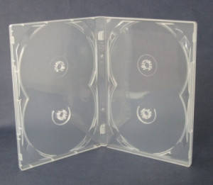 

Бокс для 4 DVD дисков 14mm полупрозрачный трей, глянцевая пленка