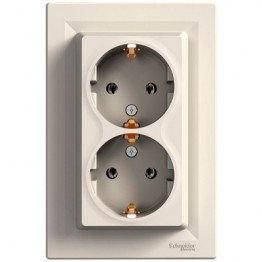 

Розетка двойная с заземлением Schneider Electric Asfora Слоновая кость EPH9900123