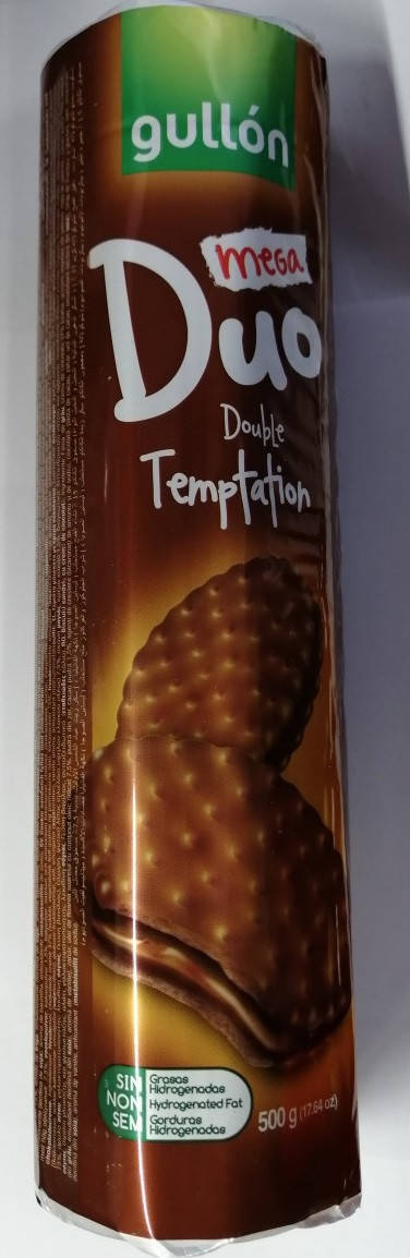 

Печенье сэндвич без трансжиров Duo Mega Temptation Double с шоколадным кремом Gullon Испания 500 г