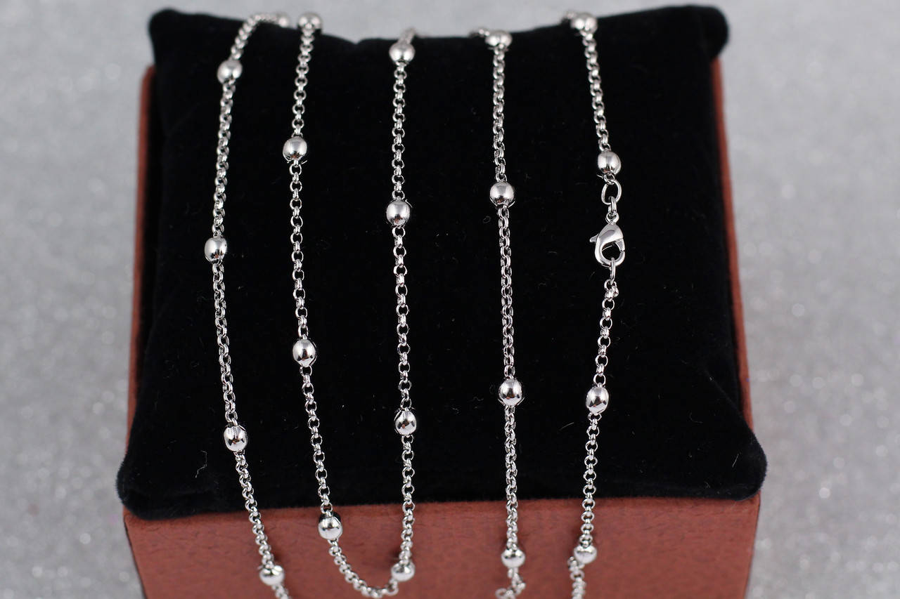 

Цепь Xuping Jewelry якорная 45 см 1 мм с шариками 4 мм серебристая