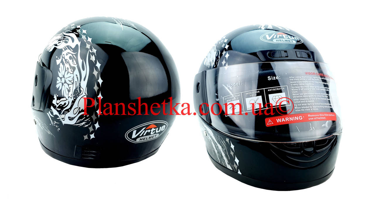 

Шлем интеграл MD-A105 (с бородой) черный с белым Virtue