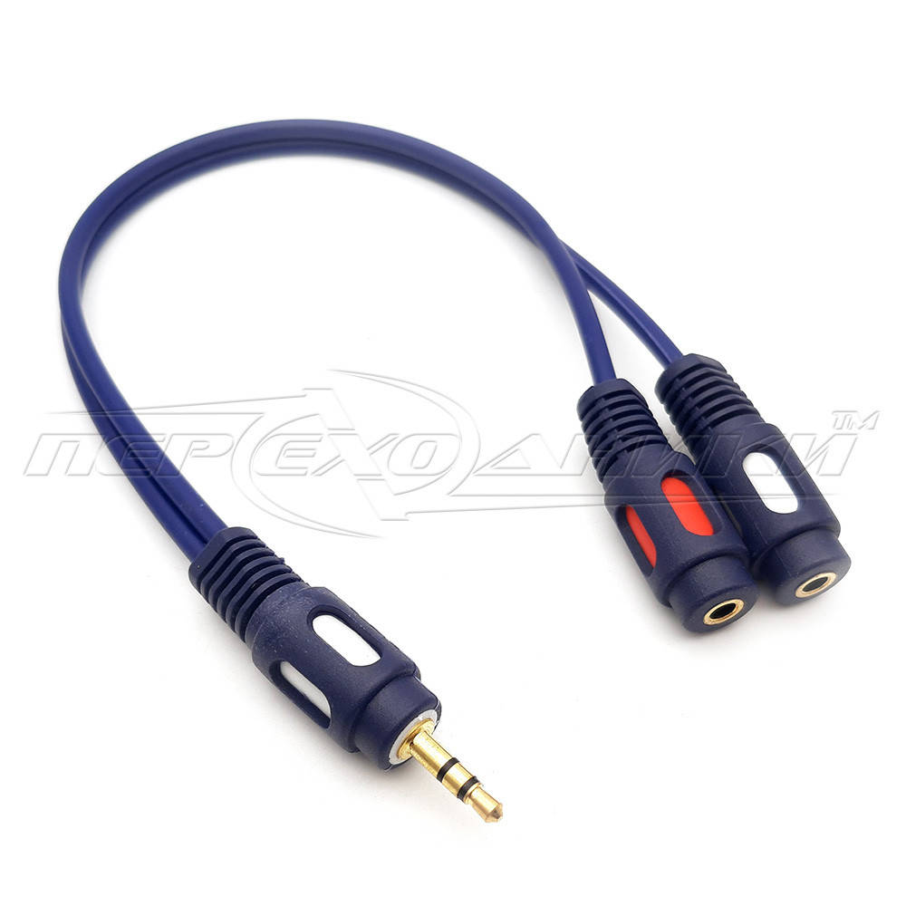 

Аудио сплиттер разветвитель для наушников, 0.15 м синий