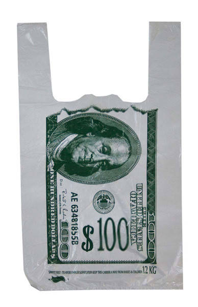 

Пакет п/э майка 27х45(100шт) Доллар,Евро Поли-пак