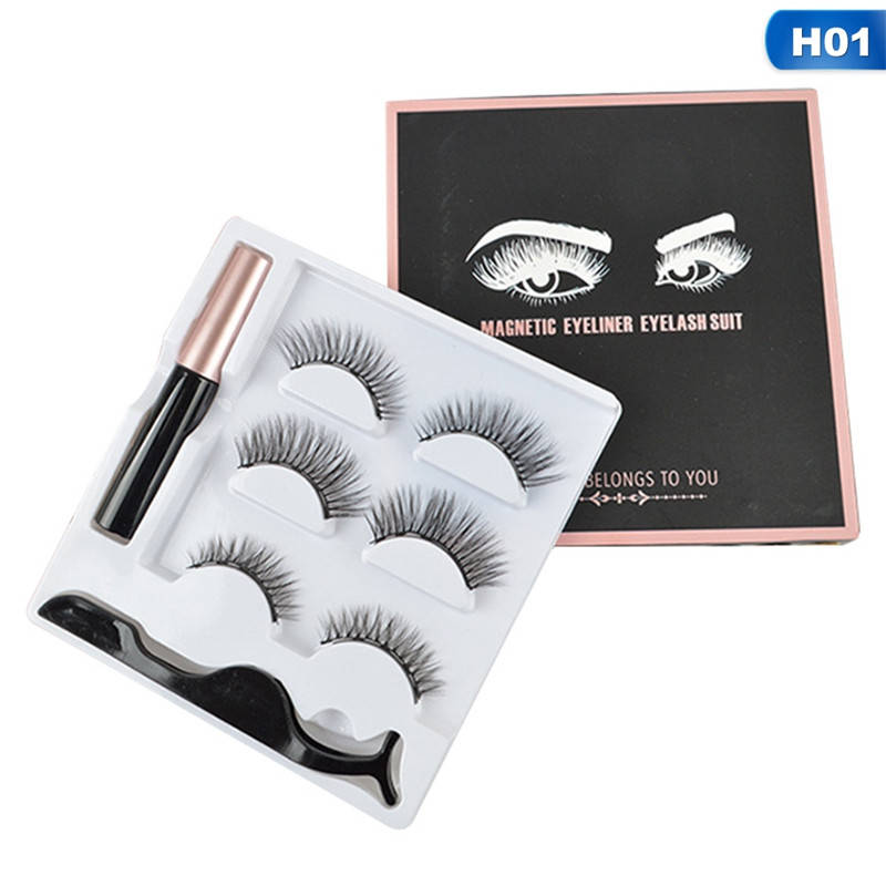 

Набор накладные магнитные ресницы+подводка+пинцет Magnetic lashes 5 магнитов №001