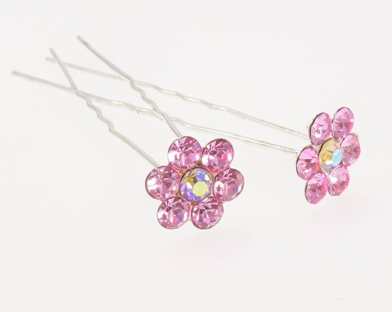 

Шпилька для волос "Розовый цветочек из страз" ø 14мм (цена за одну штуку)