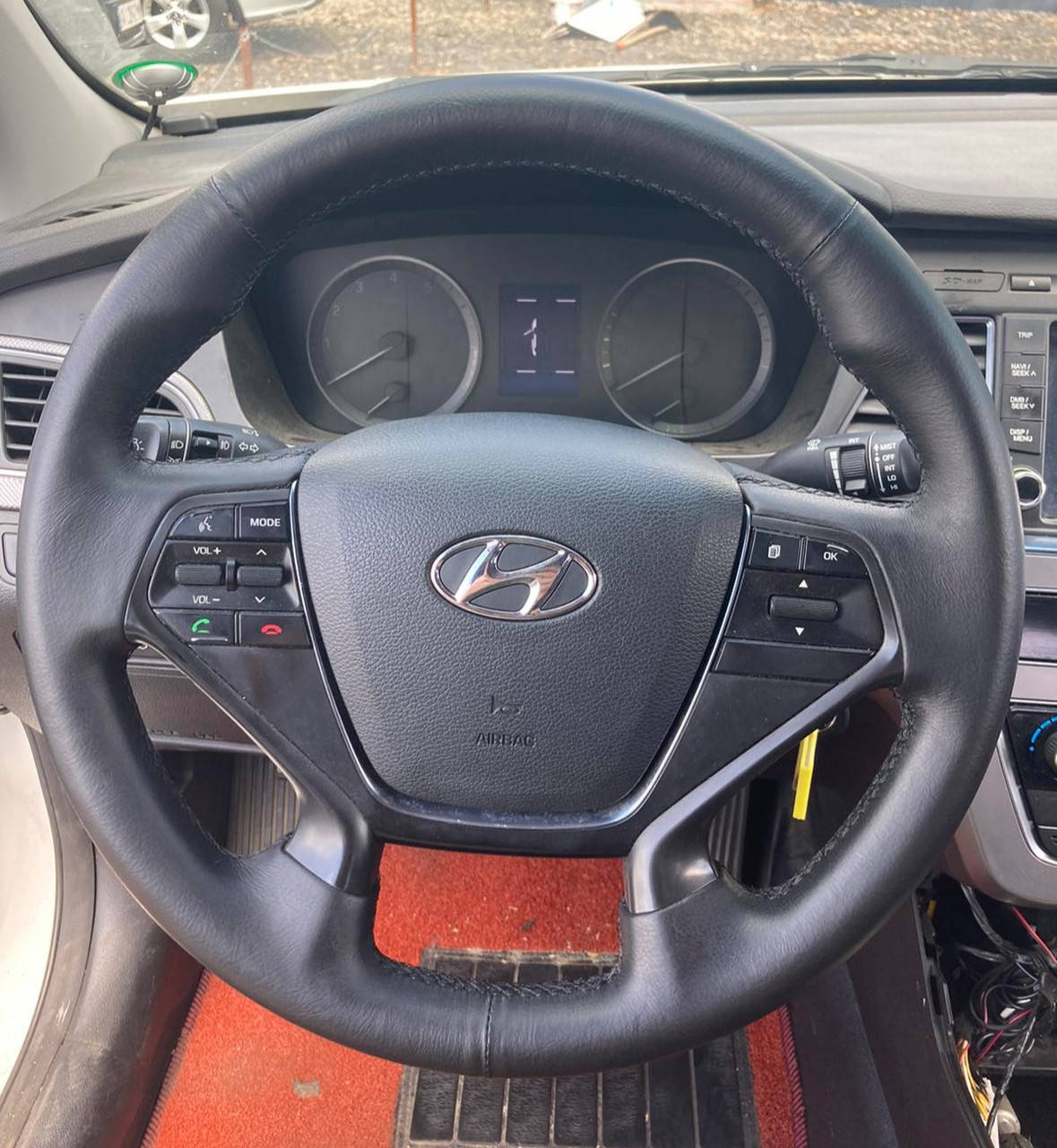 

Чехол-оплетка из натуральной кожи на руль Hyundai Sonata, Черный