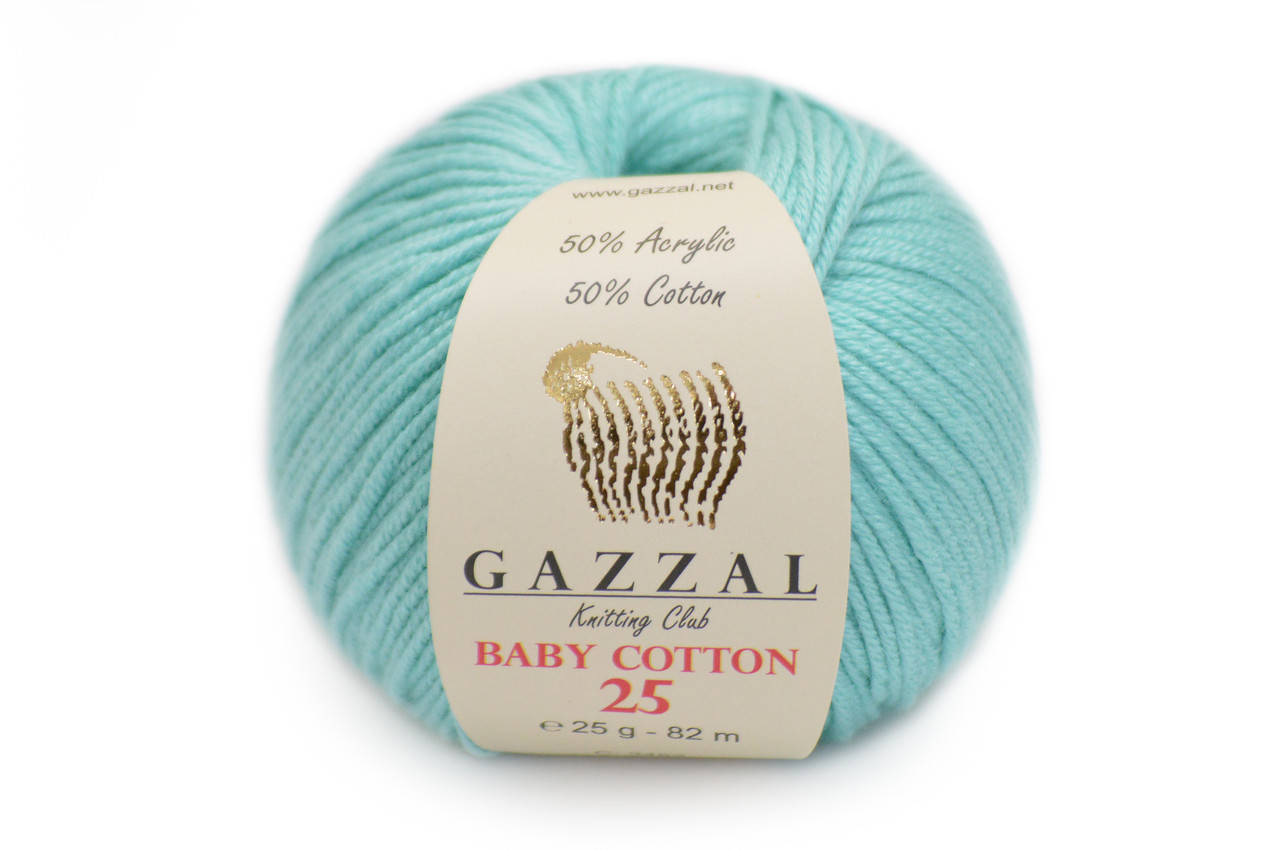 

Gazzal Baby Cotton-25, Бирюза №3452, Голубой