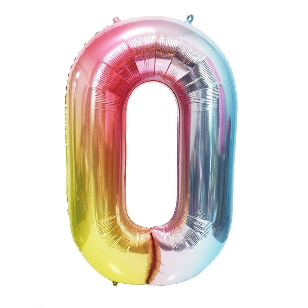 

Фольгированная цифра SLIM радужная 100см "0"