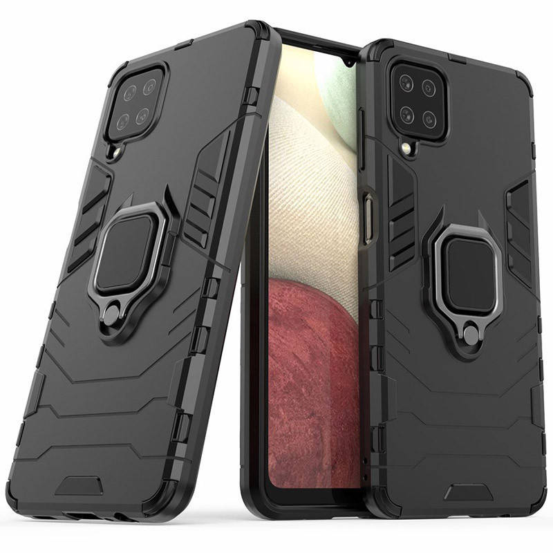 

Чехол Ring для samsung a22 4g/ самсунг а22 противоударный бампер с кольцом подставкой (черный)