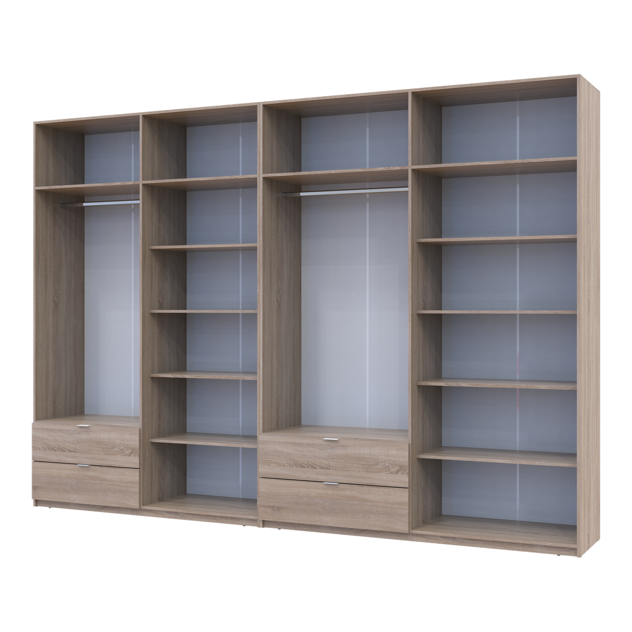 Розпашна Шафа для одягу Doros Лукас Дуб сонома 4+4 ДСП 340х50х240 (42005139) 3