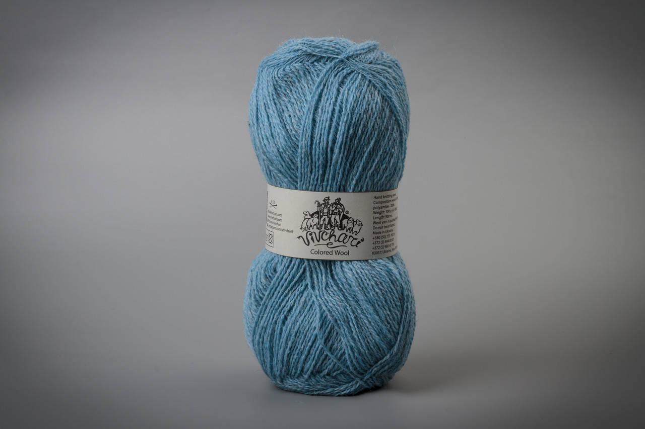 

Пряжа шерстяная Vivchari Colored Wool, Color No.806 голубой