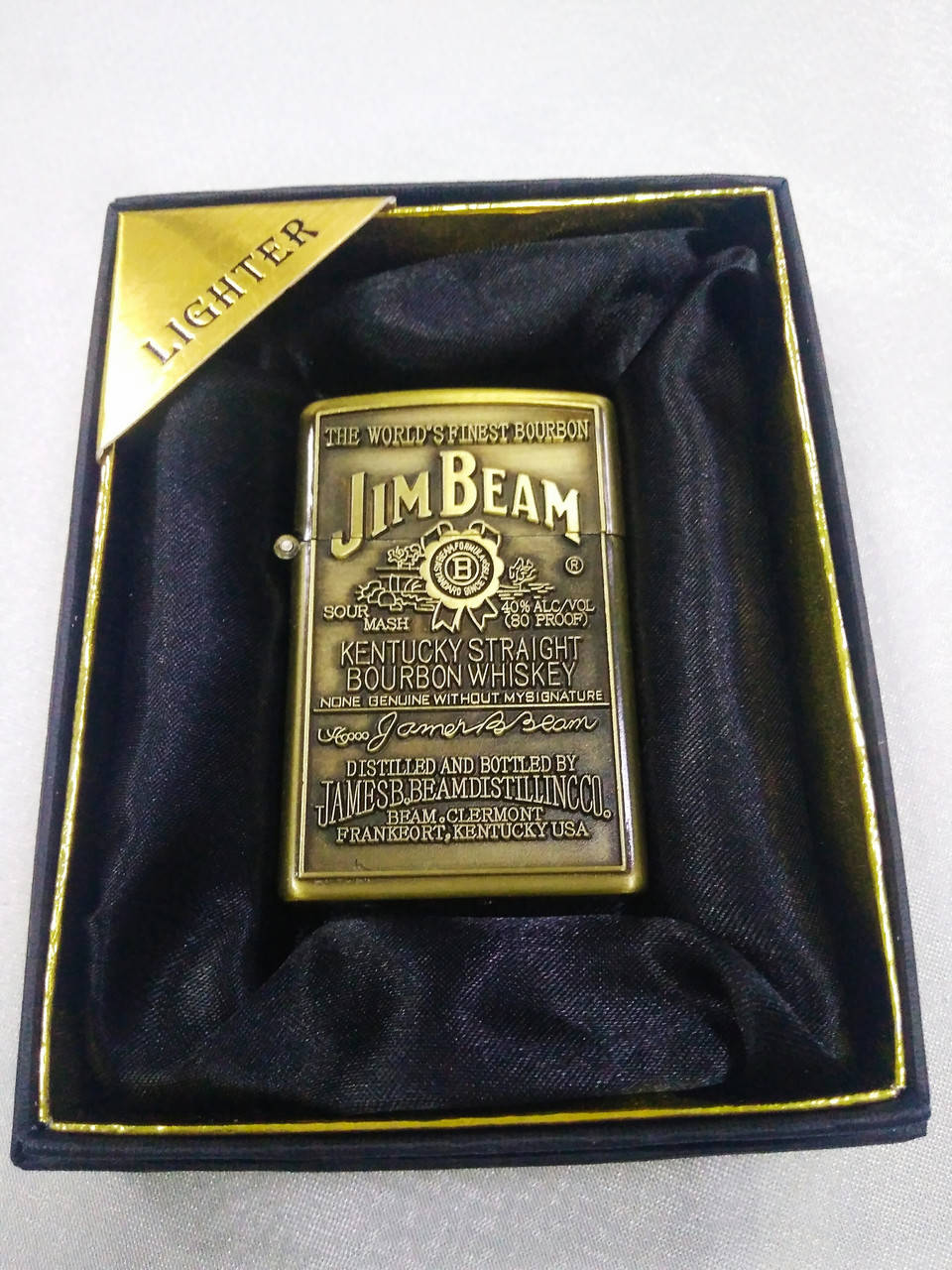 

Зажигалка газовая карманная Jim Beam, бронзовая, Золотистый