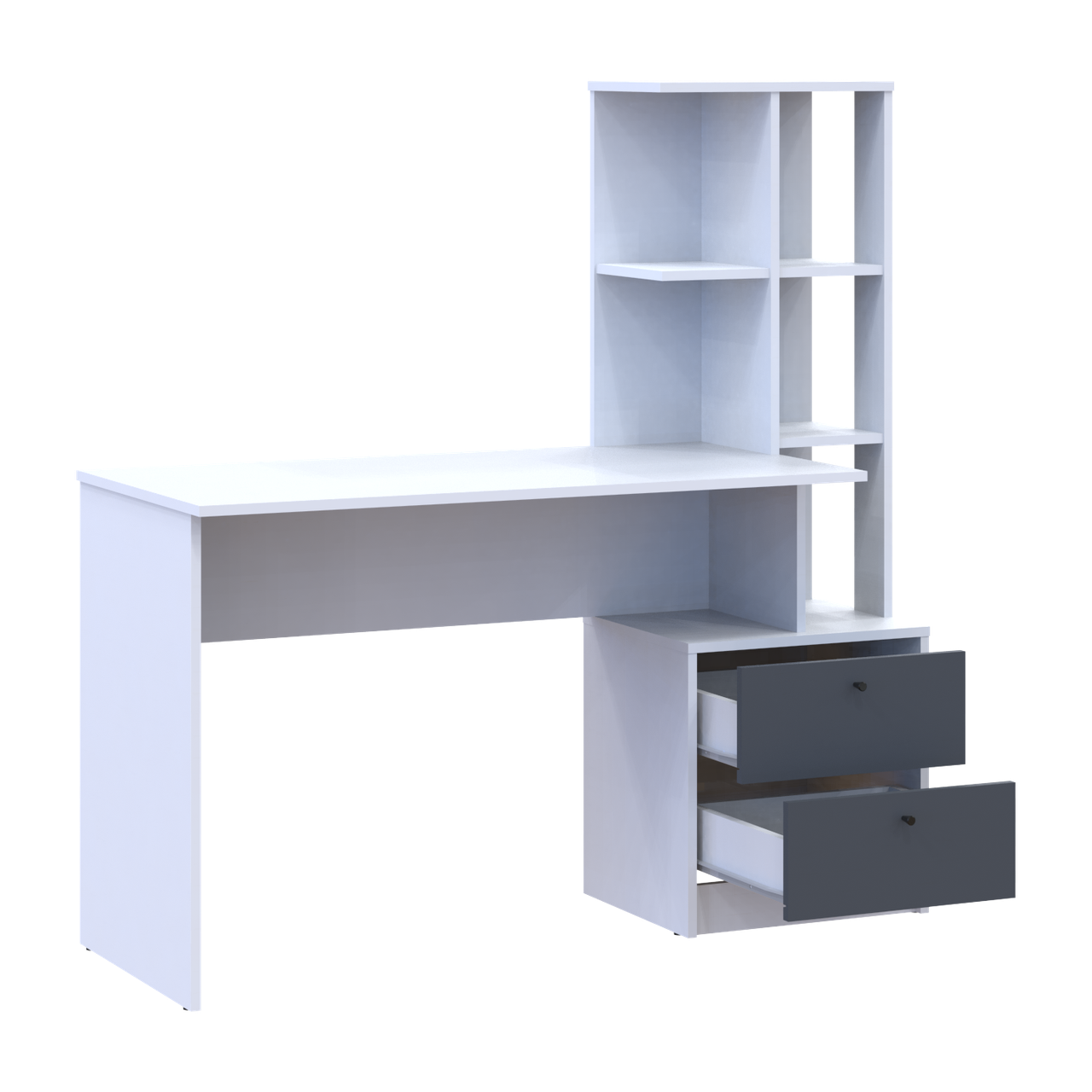 Офісний стіл Doros Т7 Білий/Графіт 136х55х138 (41516058) 3