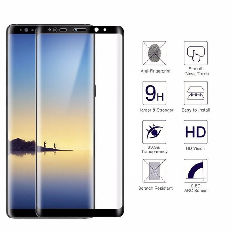 

Защитное стекло для Samsung Galaxy Note 8 черное, Черный
