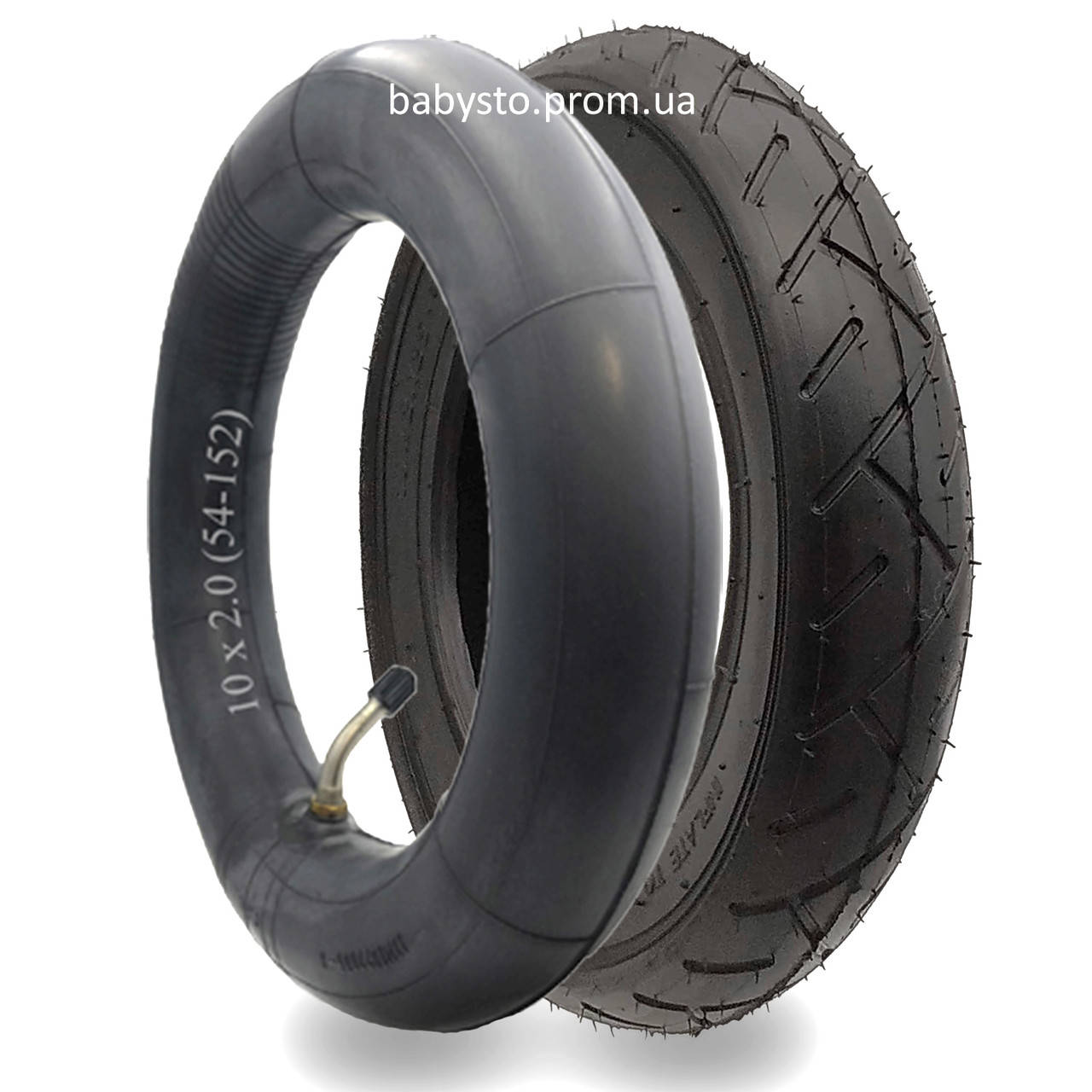 

Колесо 10 х 2.125 (57-152) покрышка камера изогнутый штуцер для детской коляски/велосипеда, Черный