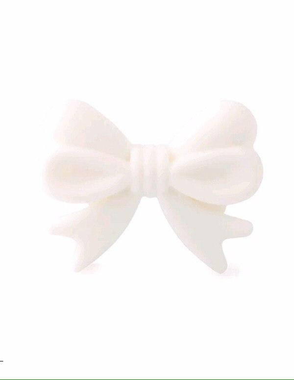 

Бантик бусина силиконовая Белый