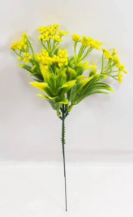 

Искусственный небольшой куст "кашка" 25см,цвет зеленый с желтым, Желтый