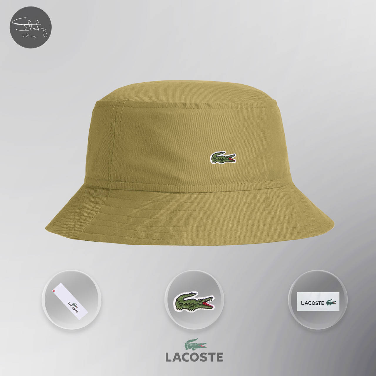 

Панама Lacoste однотонная Лакоста песочного цвета