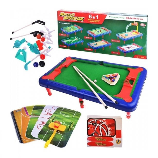 

Настольная игра Бильярд Меткий бросок Joy Toy 2265 "6 в 1"